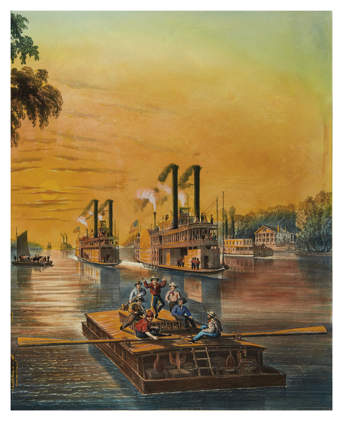 CURRIER & IVES. The Mississippi in Time of Peace.